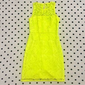 J. Crew Collection Neon Floral Lace Dress Size 0
